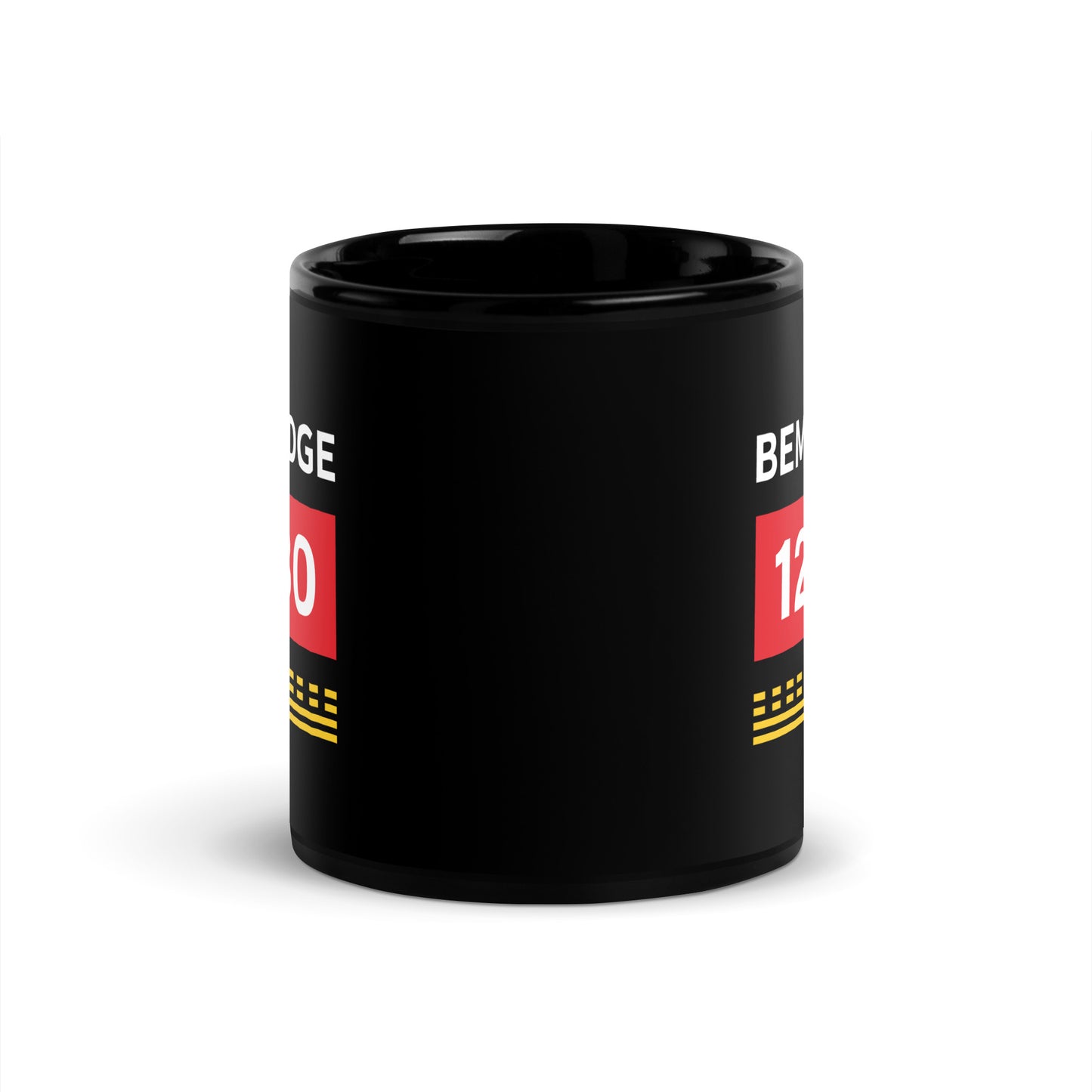 Bembridge Airport Runway Hold Point Black Glossy Mug