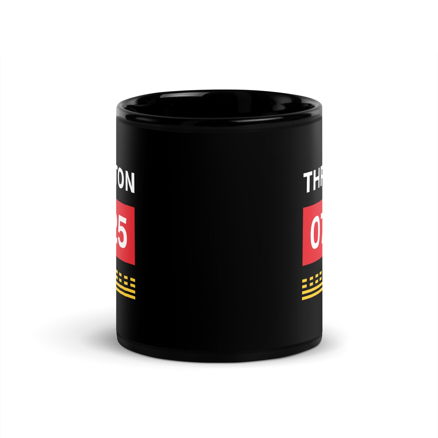 Thruxton Aerodrome Runway Hold Point Black Glossy Mug