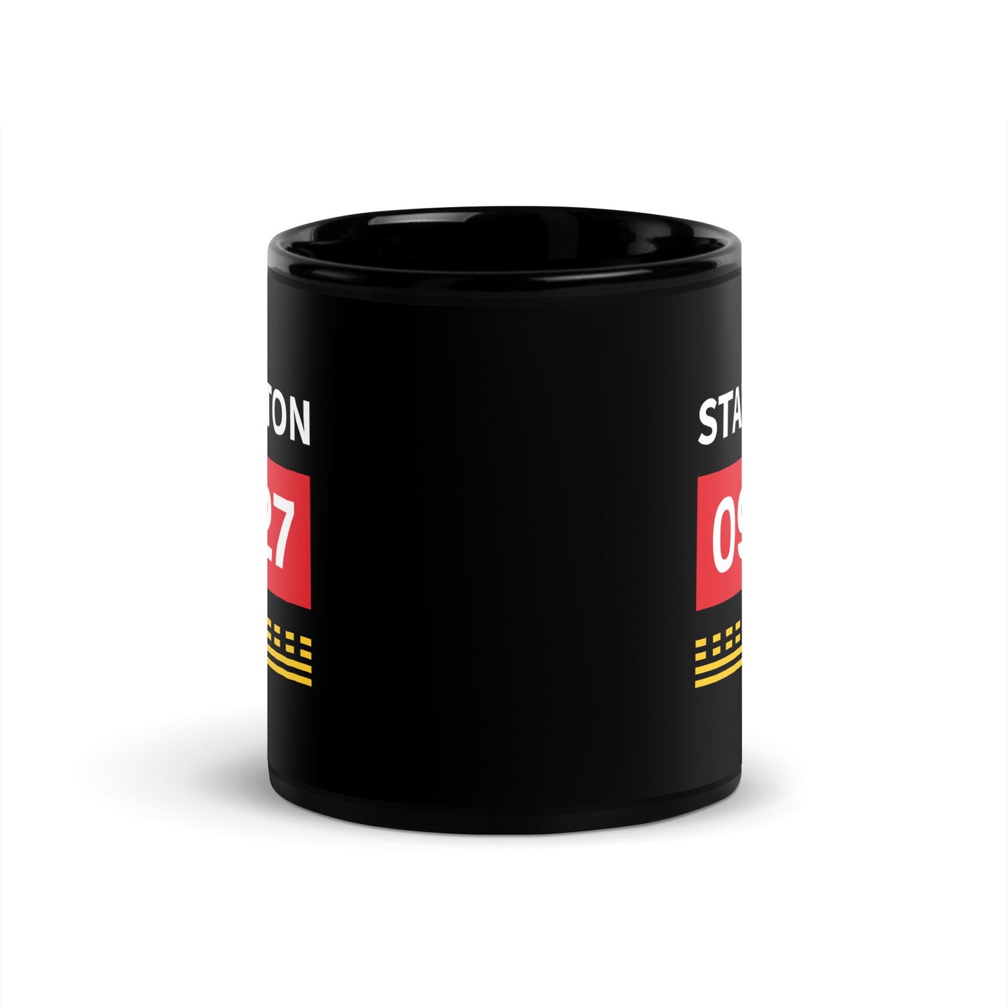 Staverton Airport Runway Hold Point Black Glossy Mug