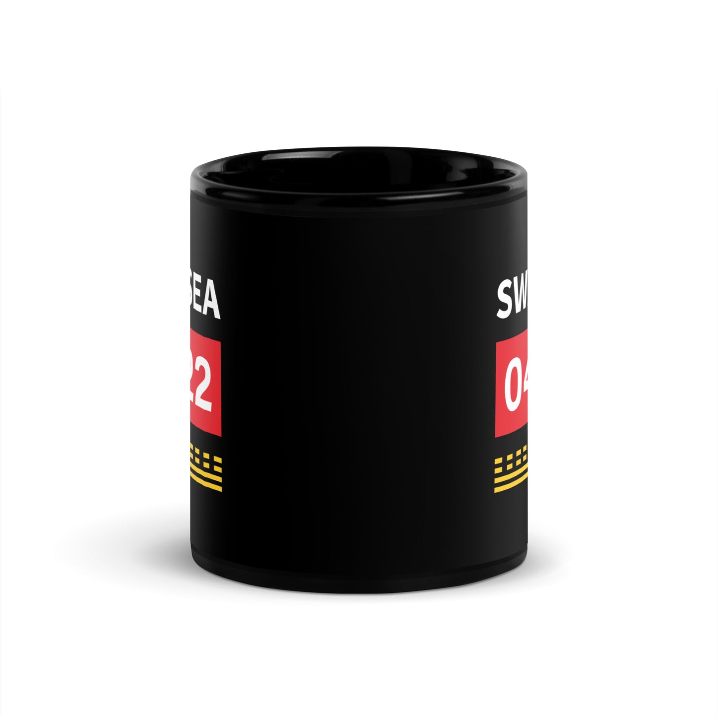 Swansea Airport Runway Hold Point Black Glossy Mug