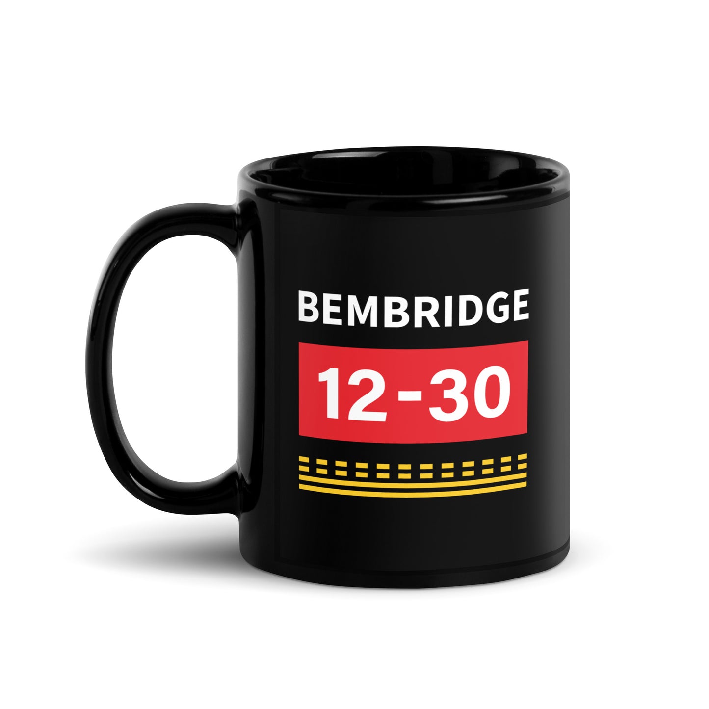 Bembridge Airport Runway Hold Point Black Glossy Mug