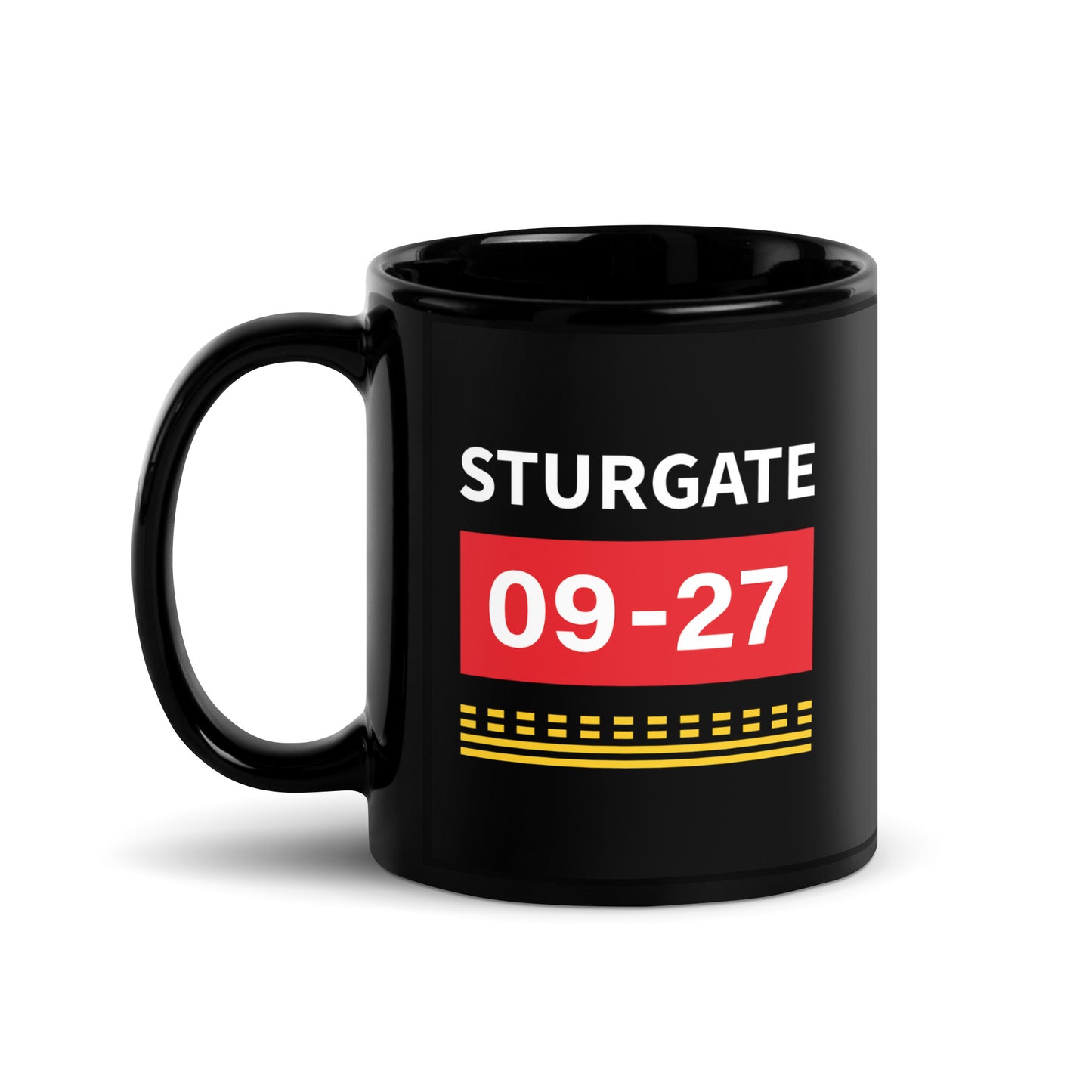 Sturgate Airport Runway Hold Point Black Glossy Mug