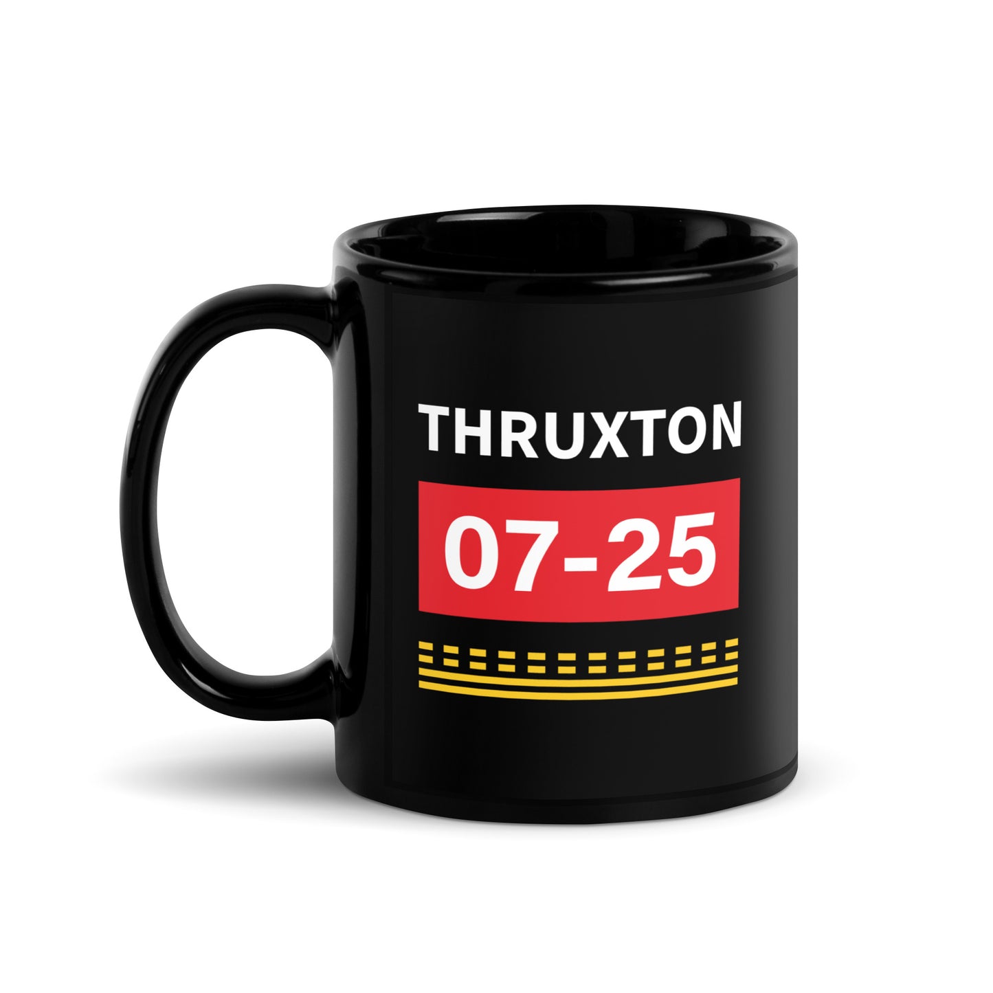 Thruxton Aerodrome Runway Hold Point Black Glossy Mug