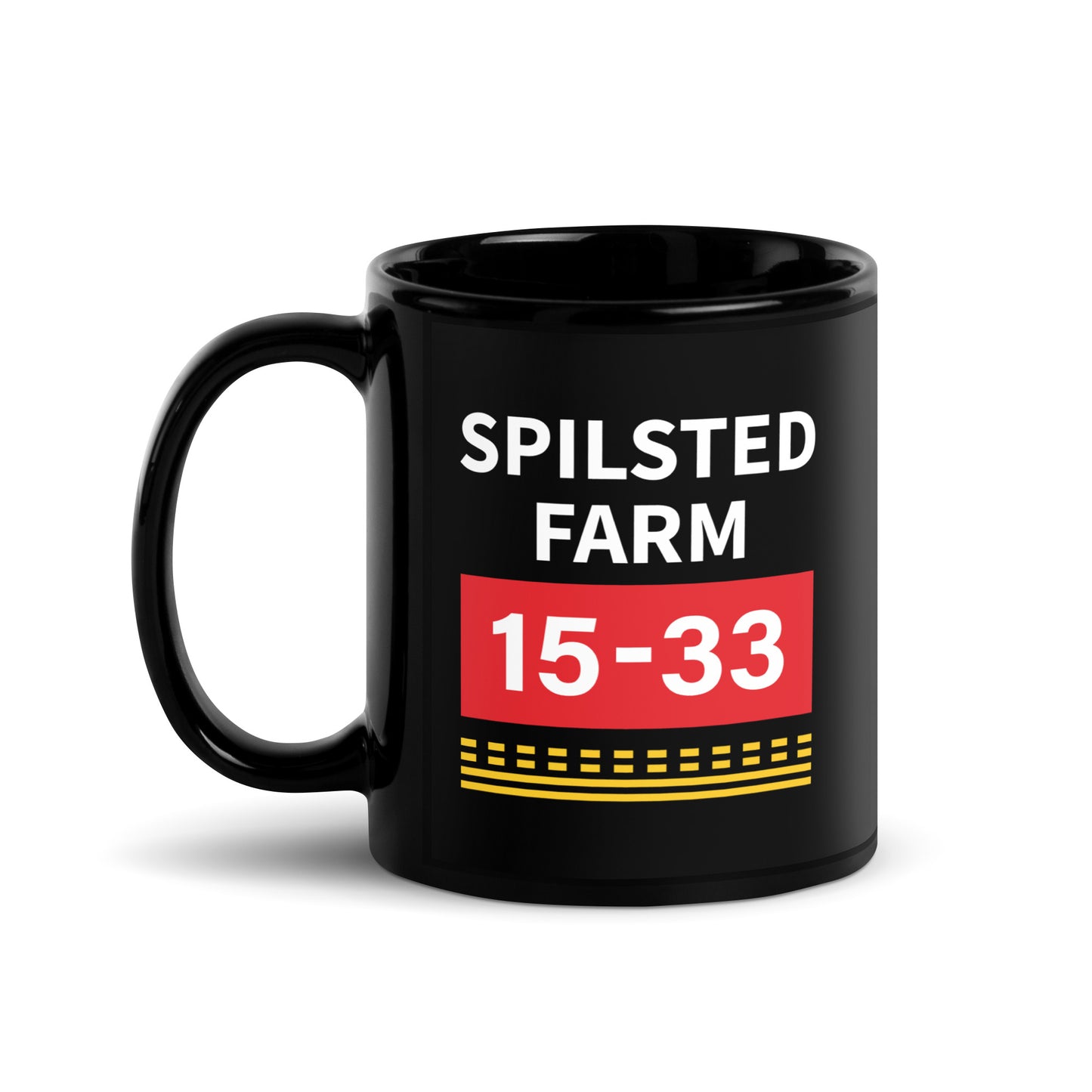 Spilsted Farm Airfield Runway Hold Point Black Glossy Mug