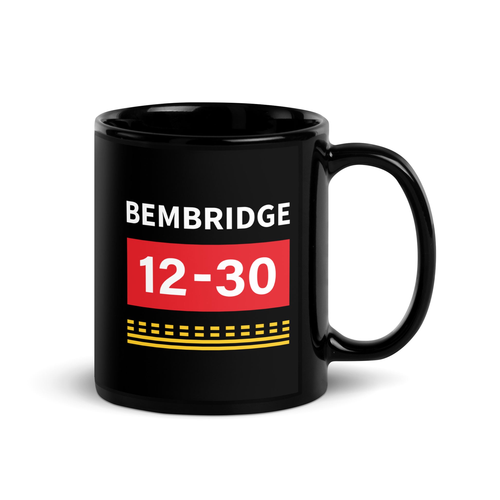 Bembridge Airport Hold Point Black Glossy Mug.