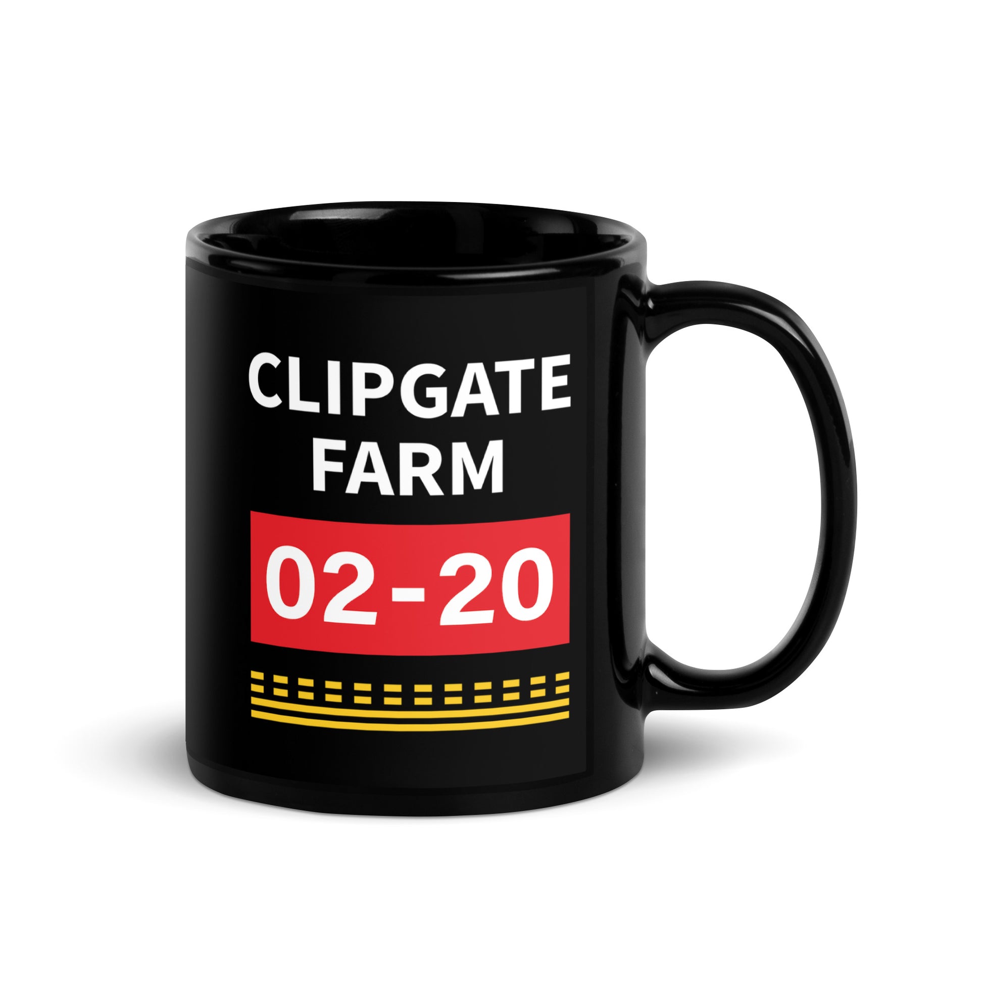 Clipgate Farm Airstrip Hold Point Black Glossy Mug.