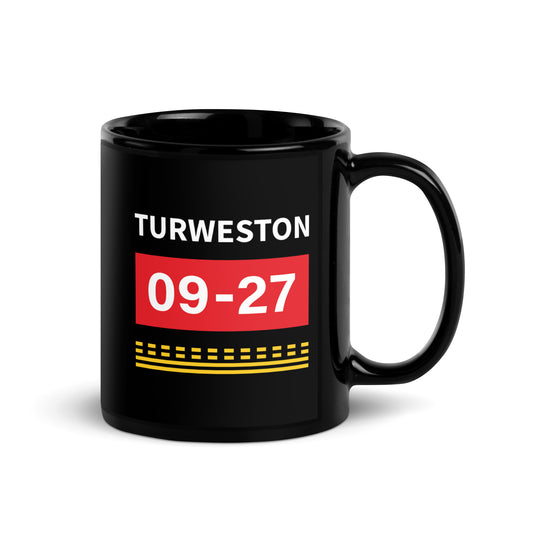 Turweston Aerodrome Runway Hold Point Black Glossy Mug.