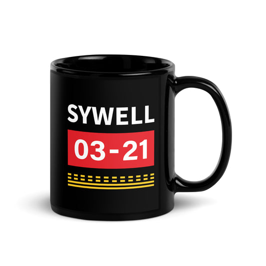 Sywell Aerodrome Runway Hold Point Black Glossy Mug.