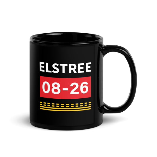 Elstree Aerodrome Runway Hold Point Black Glossy Mug.