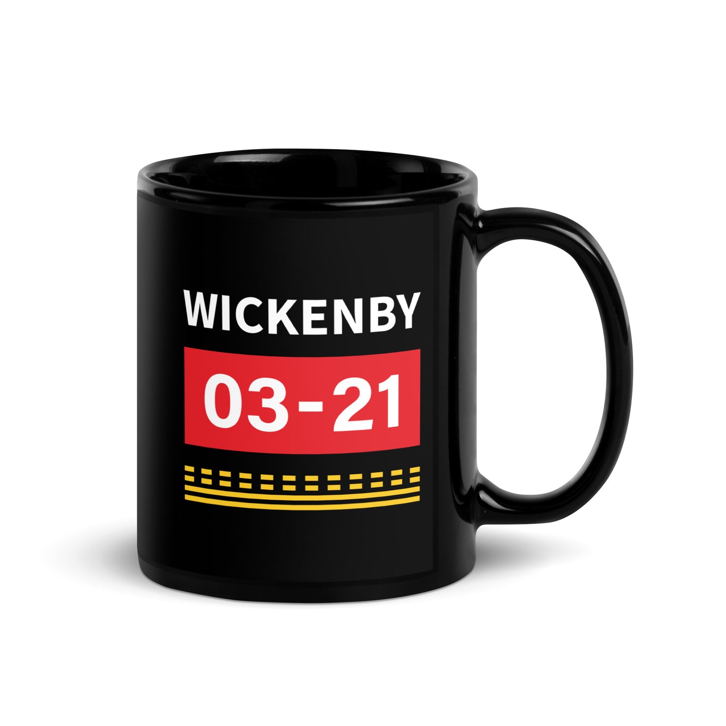 Wickenby Aerodrome Runway Hold Point Black Glossy Mug.