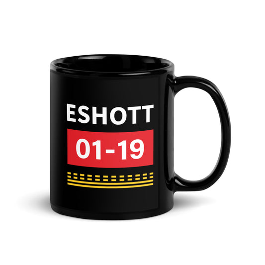 Eshott Airfield Runway Hold Point Black Glossy Mug.