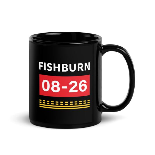 Fishburn Airfield Runway Hold Point Black Glossy Mug.