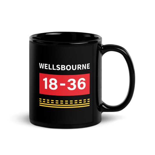 Wellsbourne Airfield Runway Hold Point Black Glossy Mug.