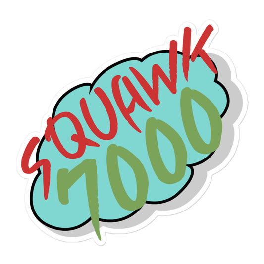 Squawk 7000 Aircraft Aviation Code vinyl bubble-free sticker