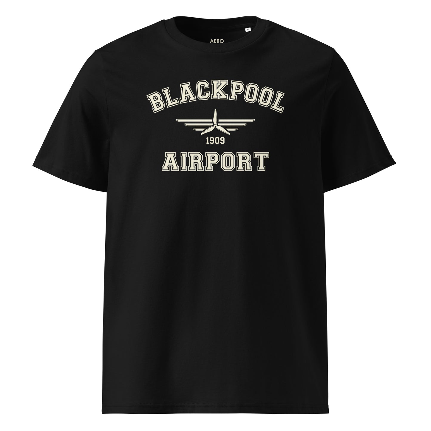 Blackpool Airport Classic Collegiate Unisex Organic Cotton T-Shirt