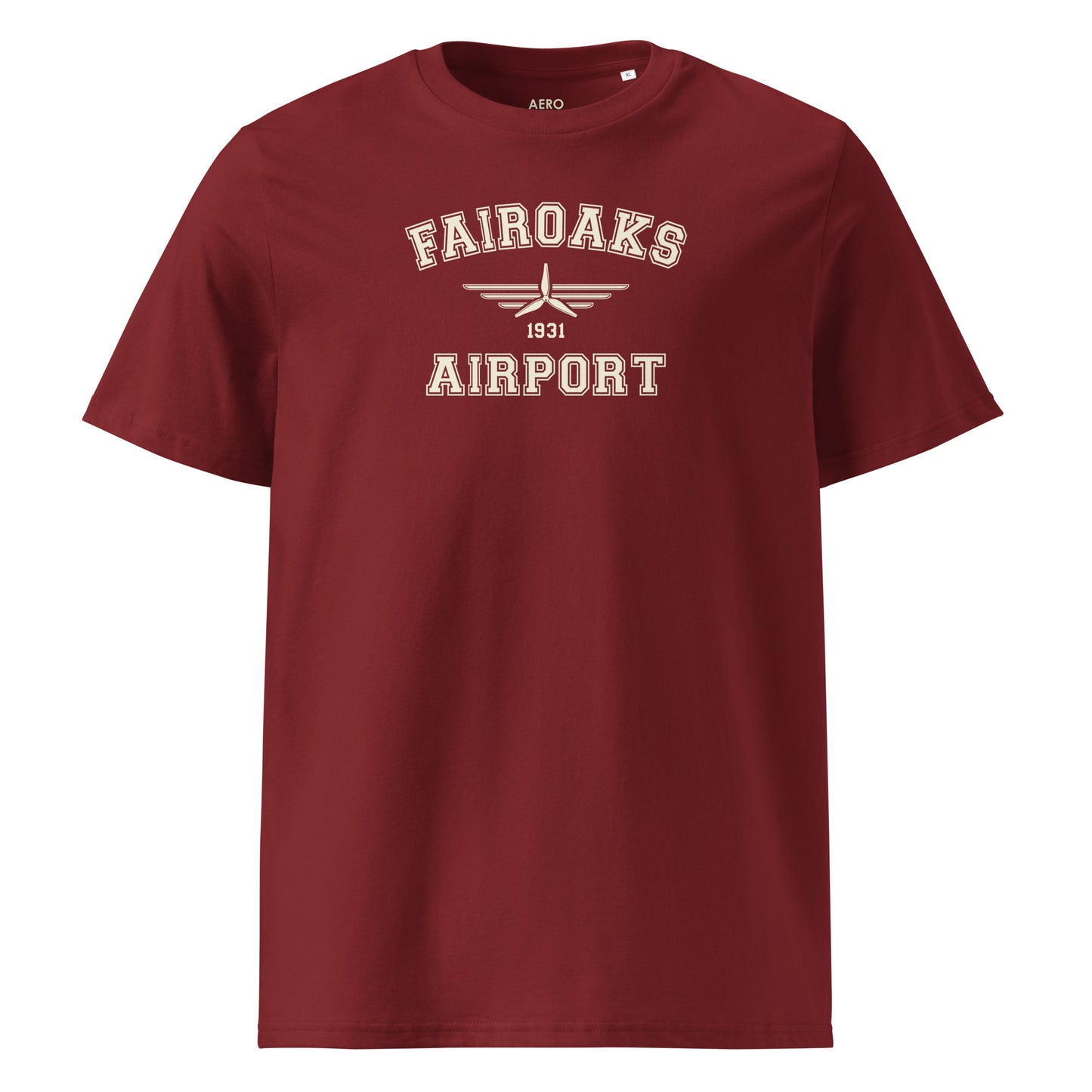 Fairoaks Airport Classic Collegiate Unisex Organic Cotton T-Shirt