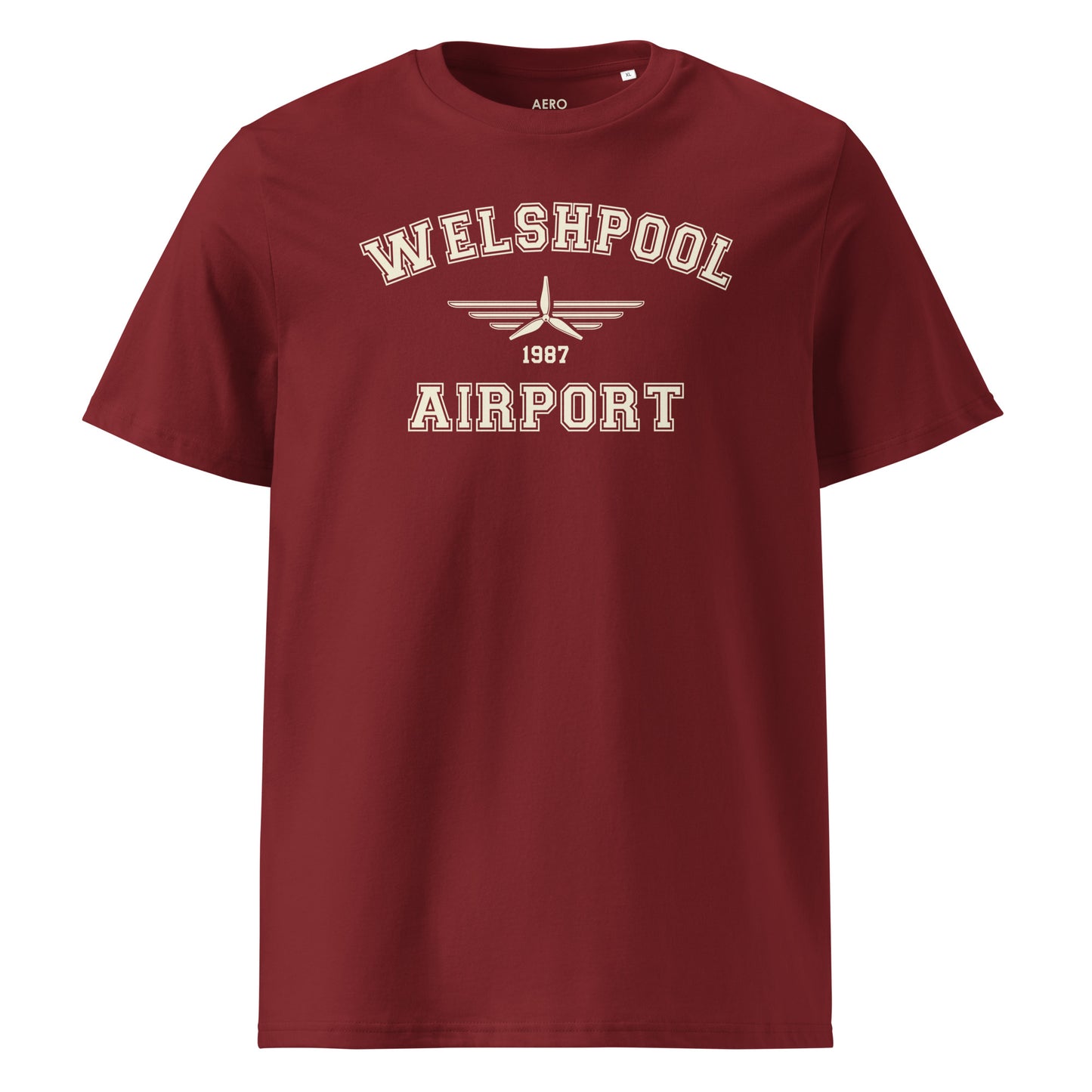 Welshpool Airport Classic Collegiate Unisex Organic Cotton T-Shirt