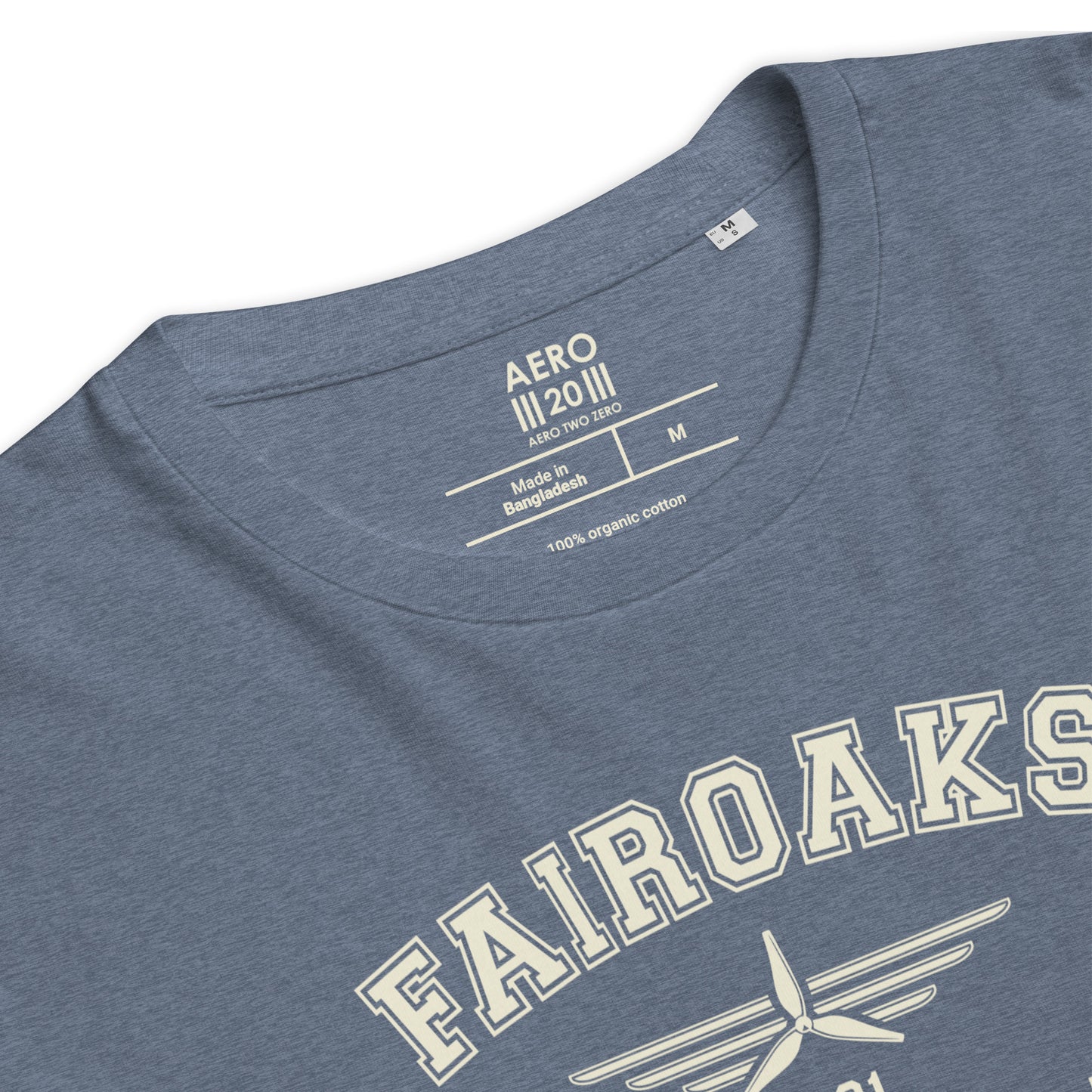 Fairoaks Airport Classic Collegiate Unisex Organic Cotton T-Shirt