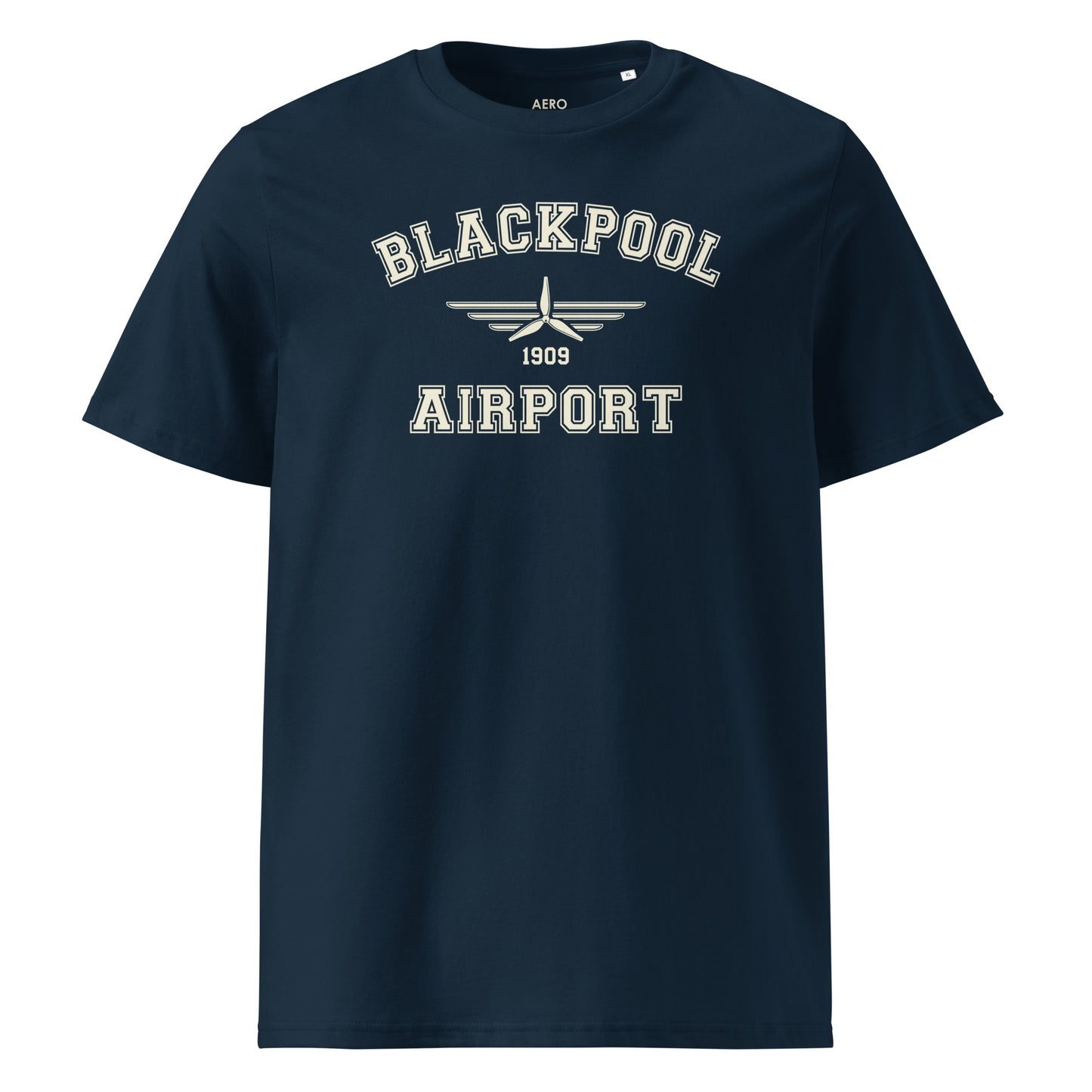 Blackpool Airport Classic Collegiate Unisex Organic Cotton T-Shirt