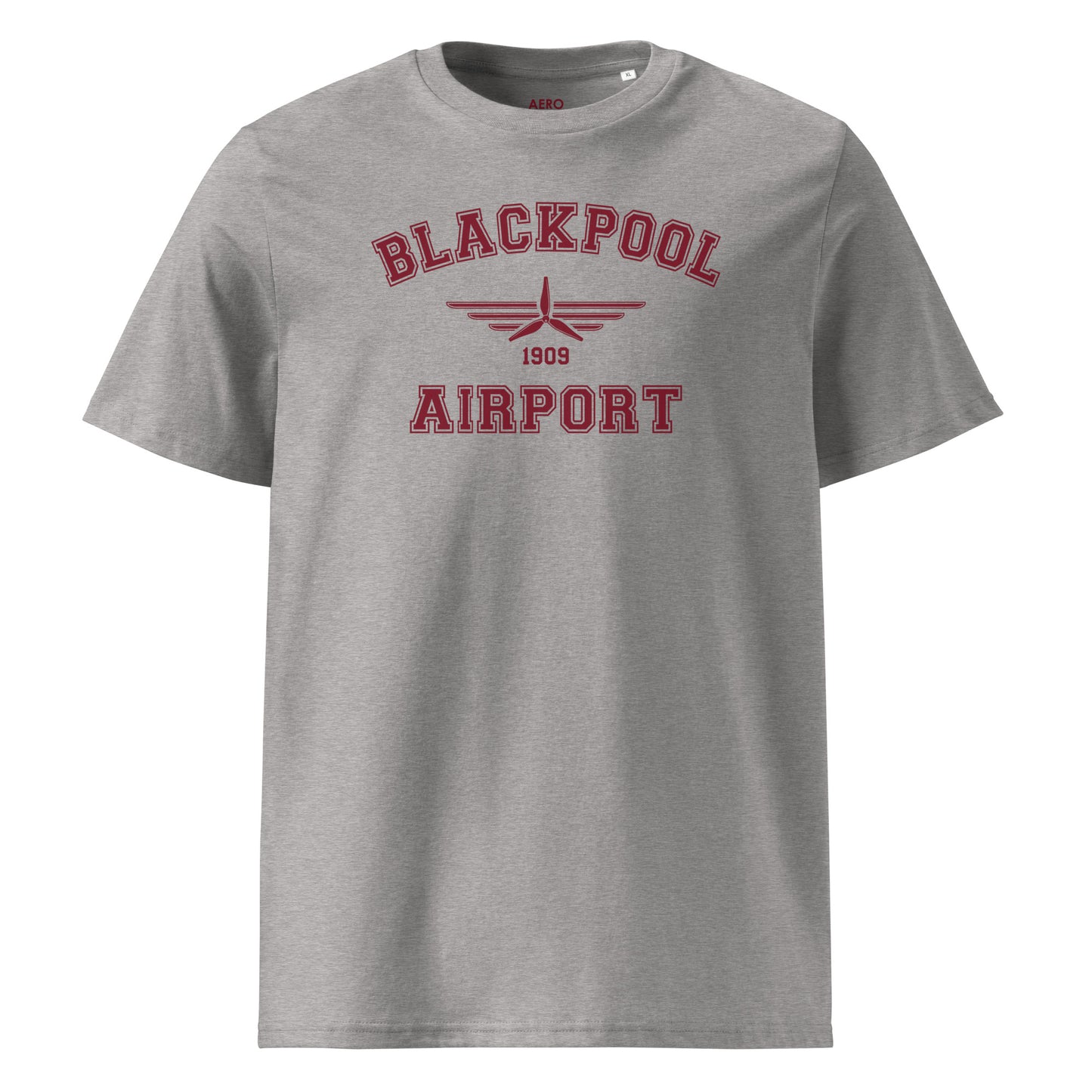 Blackpool Airport Classic Collegiate Unisex Organic Cotton T-Shirt