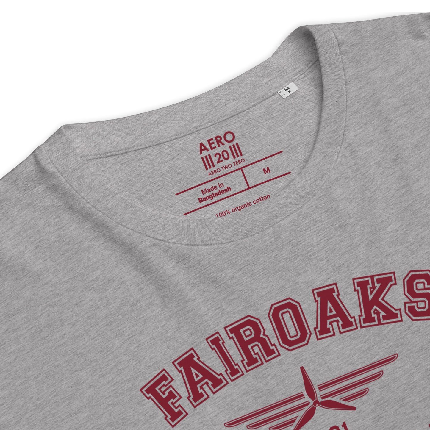 Fairoaks Airport Classic Collegiate Unisex Organic Cotton T-Shirt