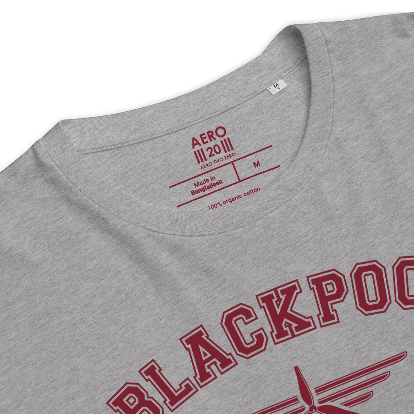 Blackpool Airport Classic Collegiate Unisex Organic Cotton T-Shirt