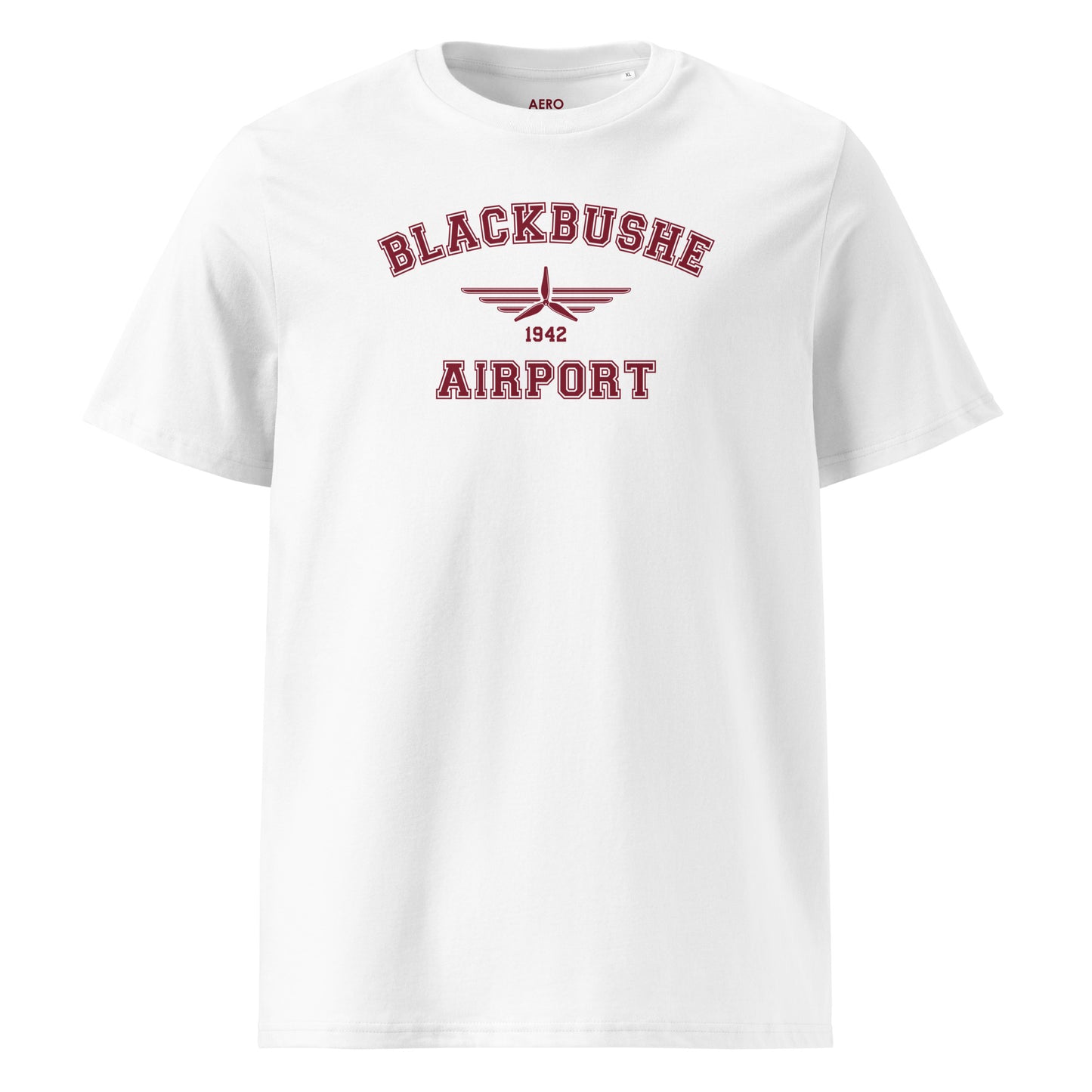 Blackbushe Airport Classic Collegiate Unisex Organic Cotton T-Shirt