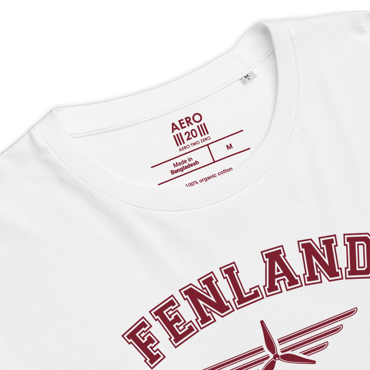 Fenland Aerodrome Classic Collegiate Unisex Organic Cotton T-Shirt