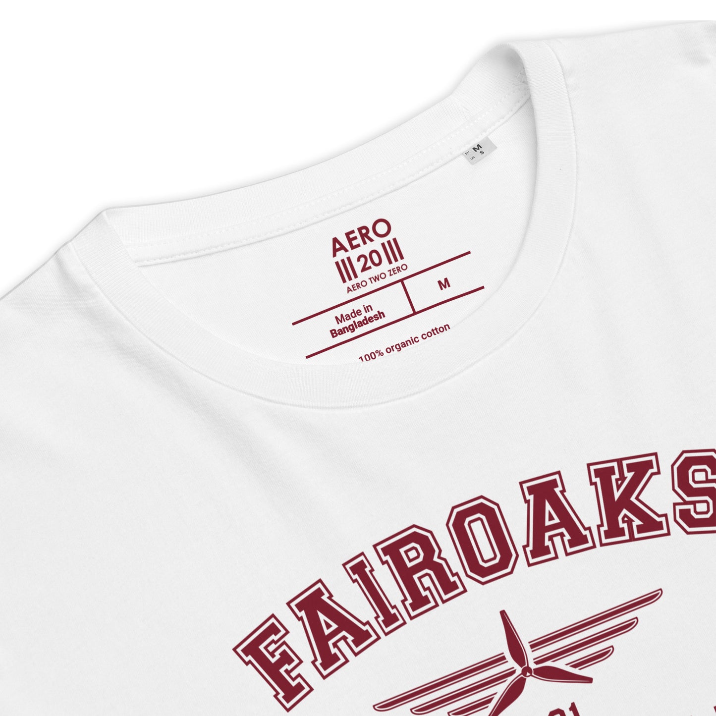 Fairoaks Airport Classic Collegiate Unisex Organic Cotton T-Shirt