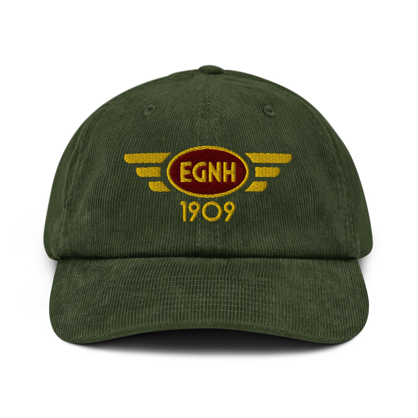 Blackpool Airport corduroy cap with embroidered ICAO code.