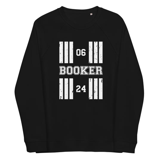 Booker Airfield Runway Designator raglan sweatshirt.