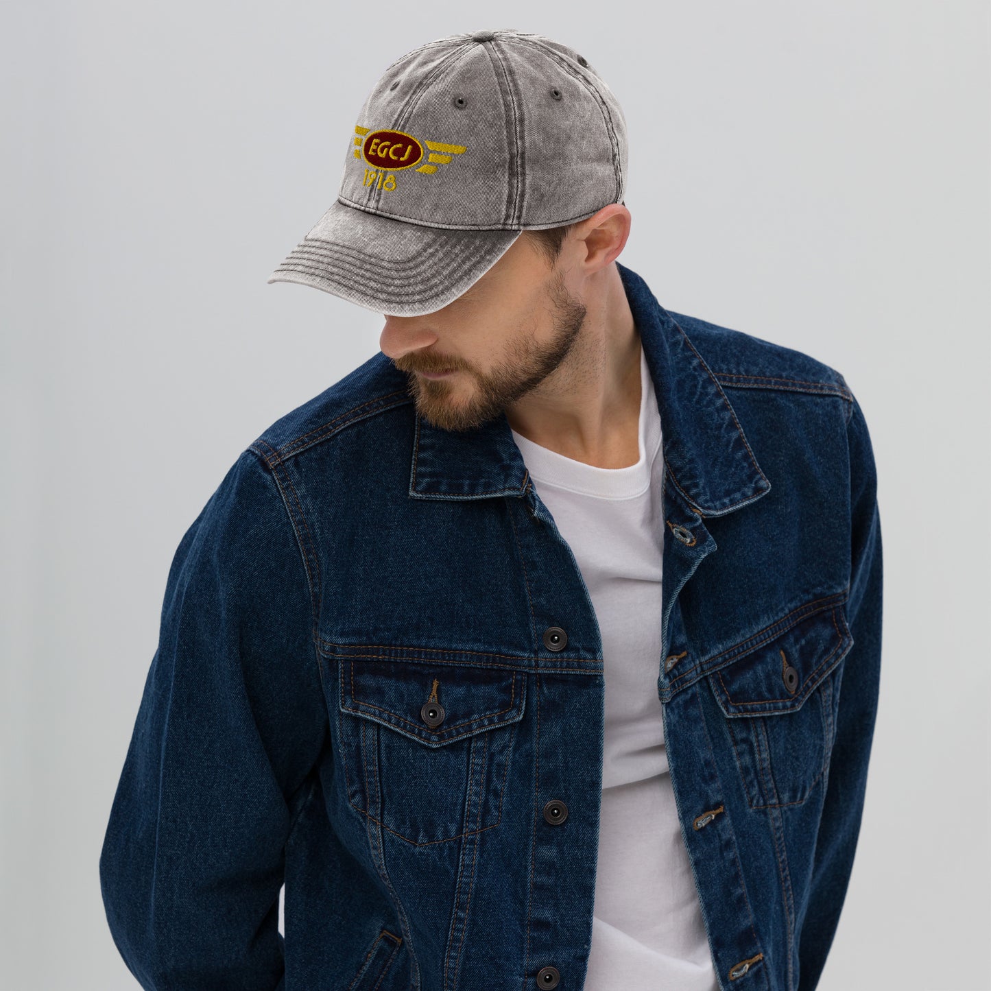 Sherburn Airfield vintage cotton twill baseball cap with embroidered ICAO code.