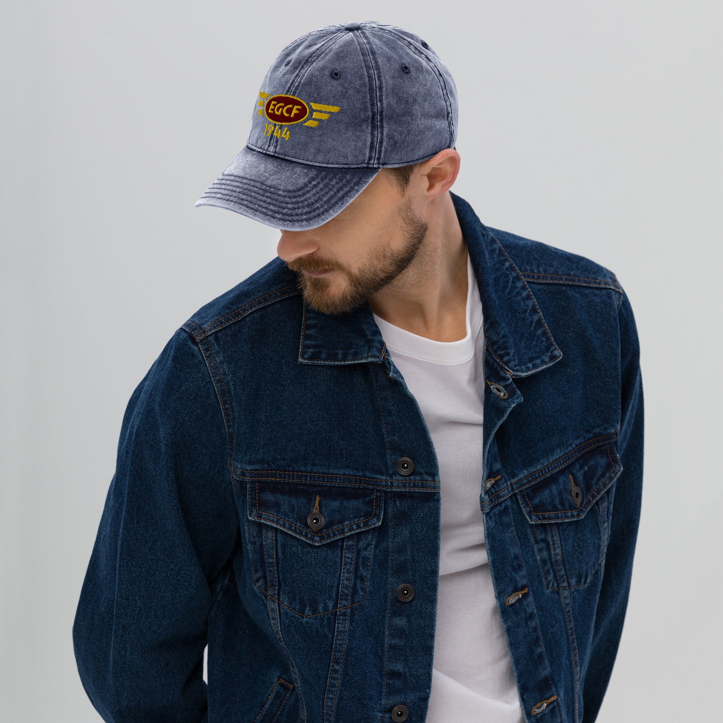 Sandtoft Airfield vintage cotton twill baseball cap with embroidered ICAO code.